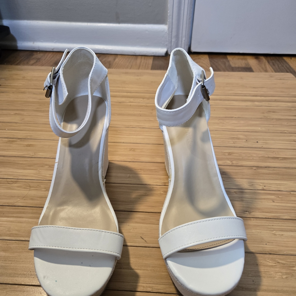 White Ankle-Strap Open-Toe Women's Sandals